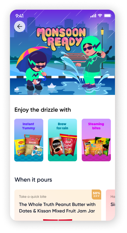 Dunzo Monsoon Custom Page